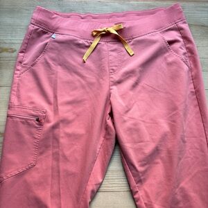 FIGS Technical Collection Zamora Jogger Scrub Pants Womens XL Hot Coral Pink